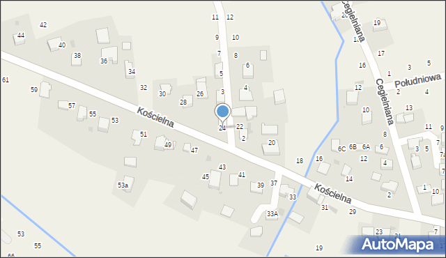 Modlnica, Kościelna, 24, mapa Modlnica