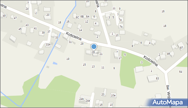 Modlnica, Kościelna, 25, mapa Modlnica