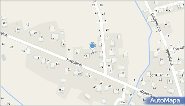 Modlnica, Kościelna, 26, mapa Modlnica