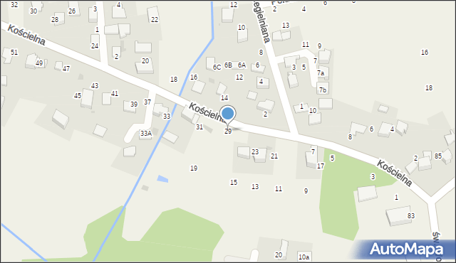 Modlnica, Kościelna, 29, mapa Modlnica