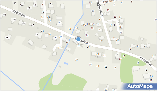 Modlnica, Kościelna, 31, mapa Modlnica