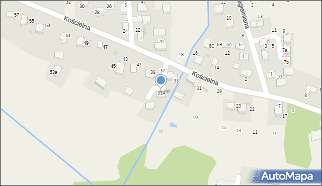 Modlnica, Kościelna, 33A, mapa Modlnica
