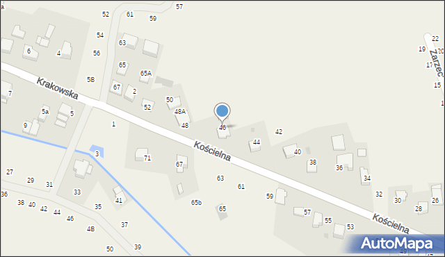 Modlnica, Kościelna, 46, mapa Modlnica