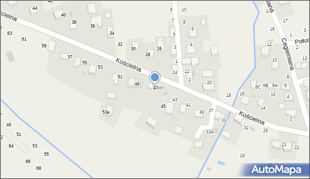 Modlnica, Kościelna, 47, mapa Modlnica