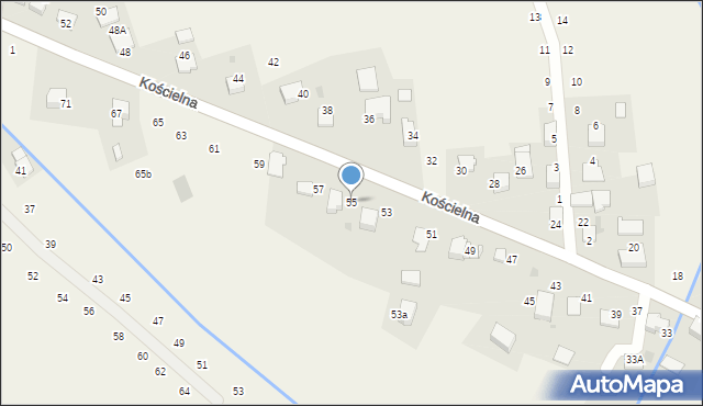 Modlnica, Kościelna, 55, mapa Modlnica