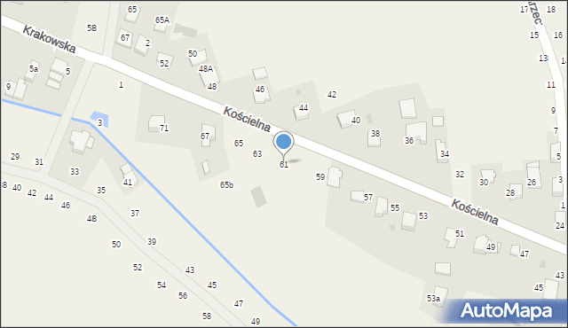 Modlnica, Kościelna, 61, mapa Modlnica