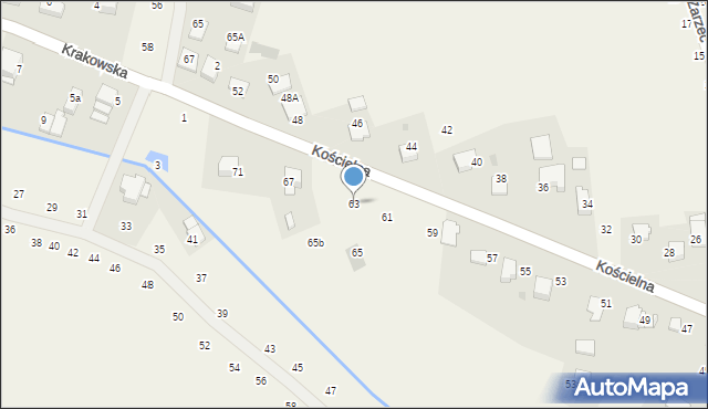 Modlnica, Kościelna, 63, mapa Modlnica