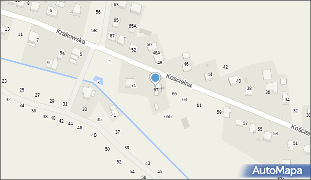 Modlnica, Kościelna, 67, mapa Modlnica