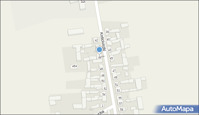 Modrze, Kościuszki Tadeusza, gen., 44, mapa Modrze