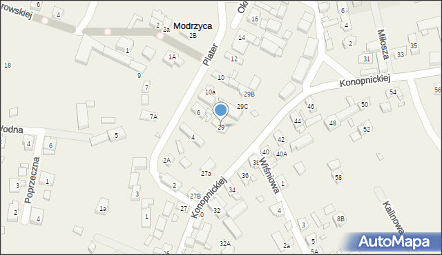 Modrzyca, Konopnickiej Marii, 29, mapa Modrzyca