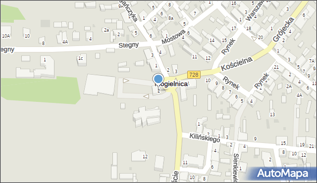 Mogielnica, Kościelna, 2, mapa Mogielnica