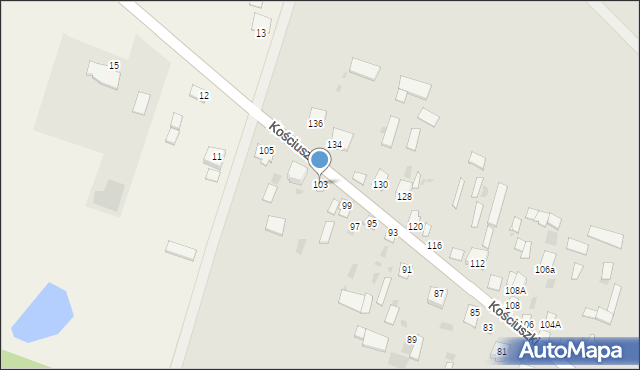 Mordy, Kościuszki Tadeusza, gen., 103, mapa Mordy