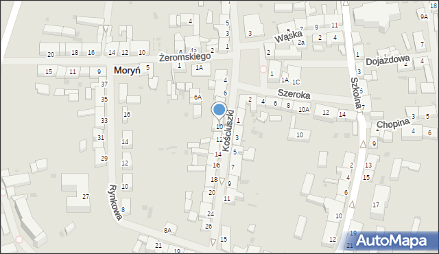 Moryń, Kościuszki Tadeusza, gen., 10, mapa Moryń