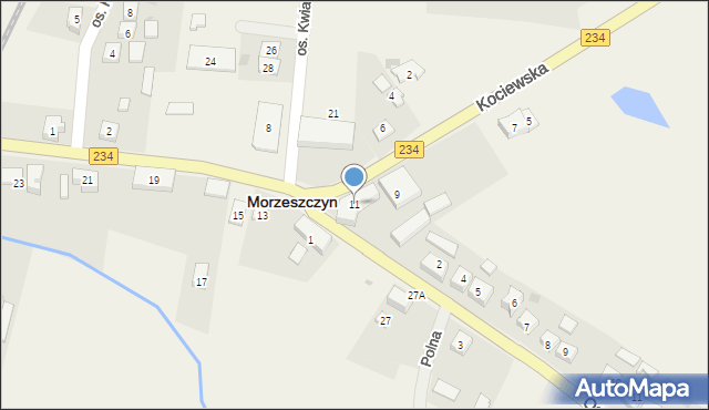 Morzeszczyn, Kociewska, 11, mapa Morzeszczyn