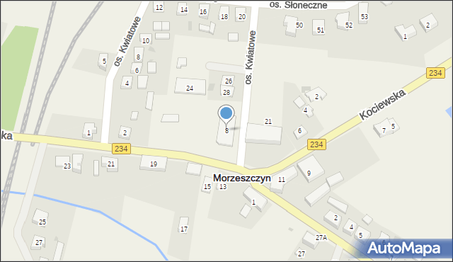 Morzeszczyn, Kociewska, 8, mapa Morzeszczyn