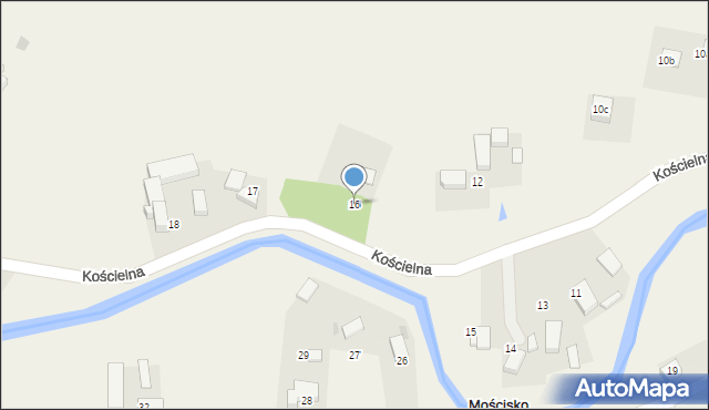 Mościsko, Kościelna, 16, mapa Mościsko