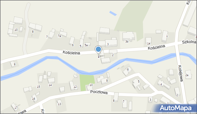 Mościsko, Kościelna, 4, mapa Mościsko