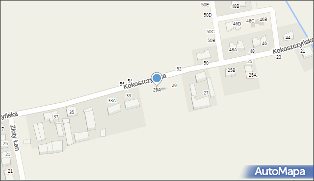 Mrowino, Kokoszczyńska, 29A, mapa Mrowino