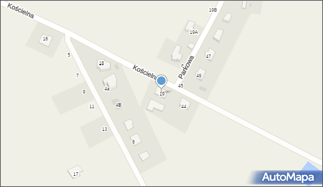 Mścice, Kościelna, 19, mapa Mścice