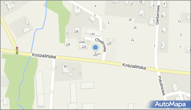 Mścice, Koszalińska, 122, mapa Mścice