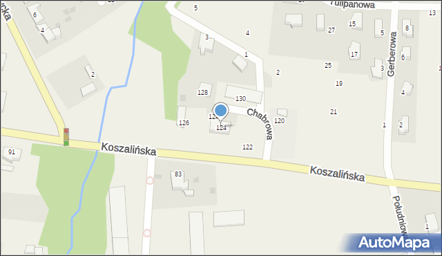 Mścice, Koszalińska, 124, mapa Mścice
