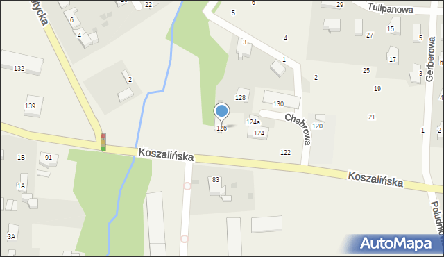 Mścice, Koszalińska, 126, mapa Mścice