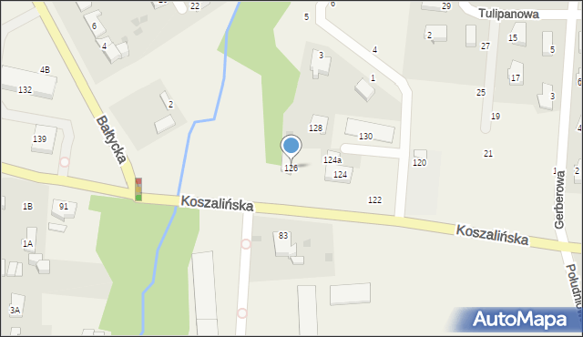 Mścice, Koszalińska, 126, mapa Mścice