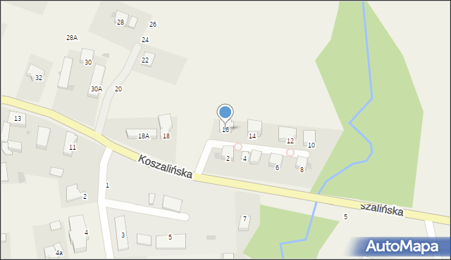 Mścice, Koszalińska, 16, mapa Mścice