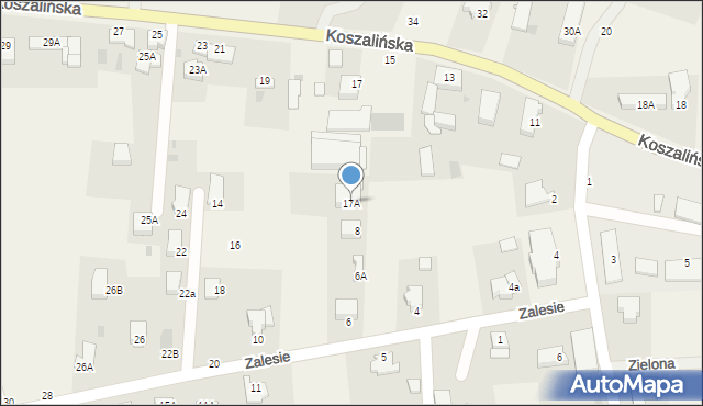 Mścice, Koszalińska, 17A, mapa Mścice