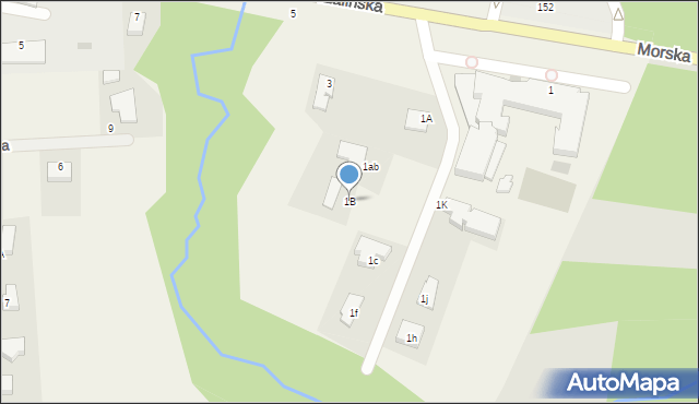 Mścice, Koszalińska, 1B, mapa Mścice