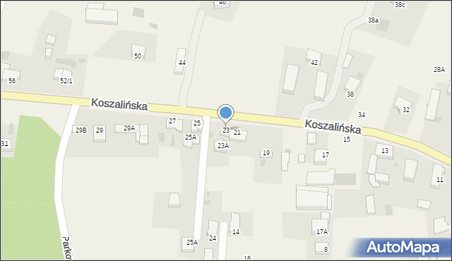 Mścice, Koszalińska, 23, mapa Mścice