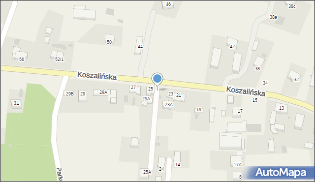 Mścice, Koszalińska, 25c, mapa Mścice