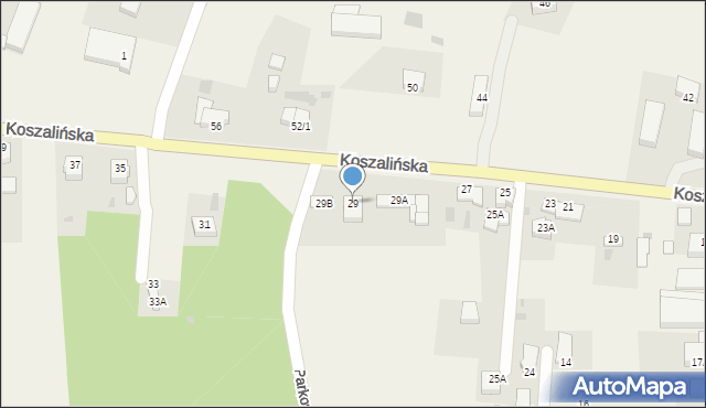 Mścice, Koszalińska, 29, mapa Mścice