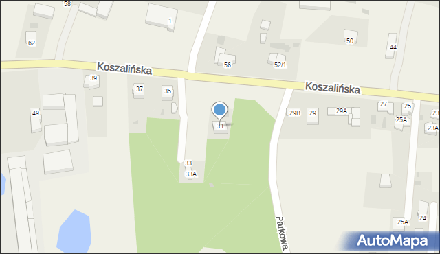Mścice, Koszalińska, 31, mapa Mścice