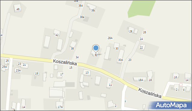 Mścice, Koszalińska, 32, mapa Mścice