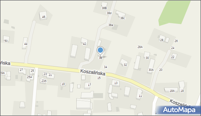 Mścice, Koszalińska, 38, mapa Mścice