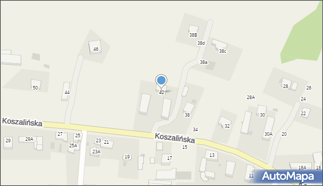 Mścice, Koszalińska, 42, mapa Mścice