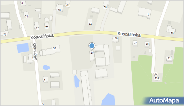 Mścice, Koszalińska, 49, mapa Mścice