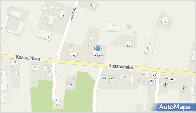 Mścice, Koszalińska, 52/1, mapa Mścice