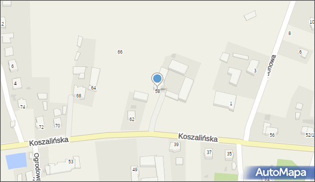 Mścice, Koszalińska, 58, mapa Mścice