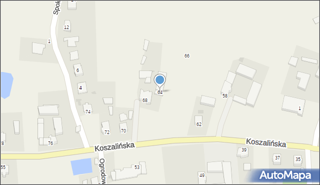 Mścice, Koszalińska, 64, mapa Mścice