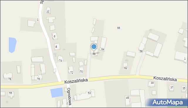 Mścice, Koszalińska, 68, mapa Mścice