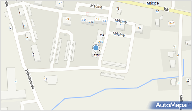 Mścice, Koszalińska, 75D, mapa Mścice