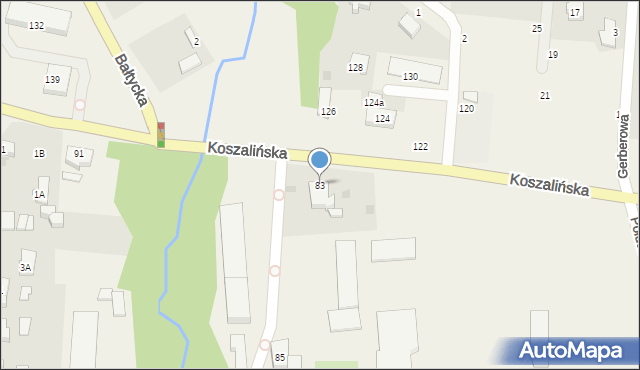 Mścice, Koszalińska, 83, mapa Mścice