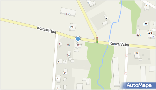 Mścice, Koszalińska, 91, mapa Mścice