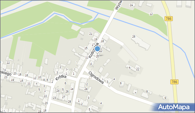 Mstów, Kościelna, 10, mapa Mstów