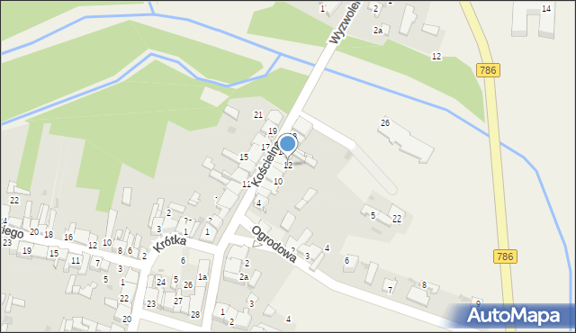 Mstów, Kościelna, 12, mapa Mstów