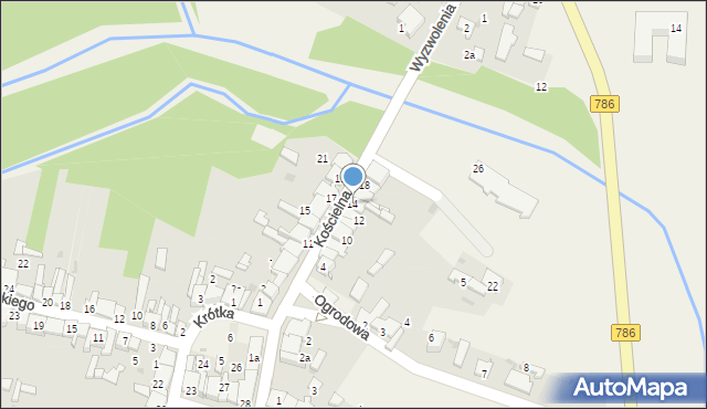 Mstów, Kościelna, 14, mapa Mstów