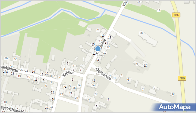 Mstów, Kościelna, 6, mapa Mstów