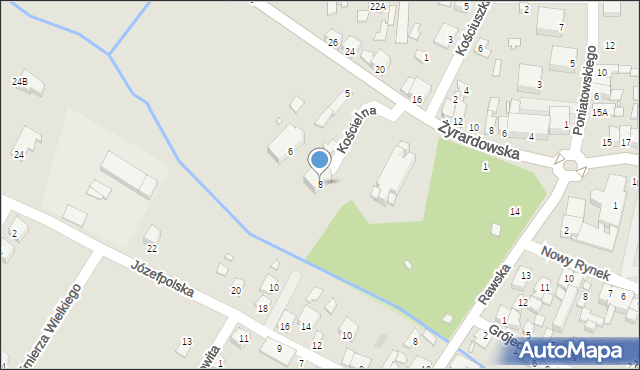 Mszczonów, Kościelna, 8, mapa Mszczonów